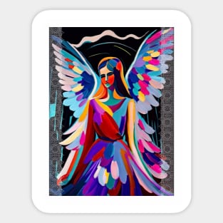 Angel in colorful Matisse style Sticker